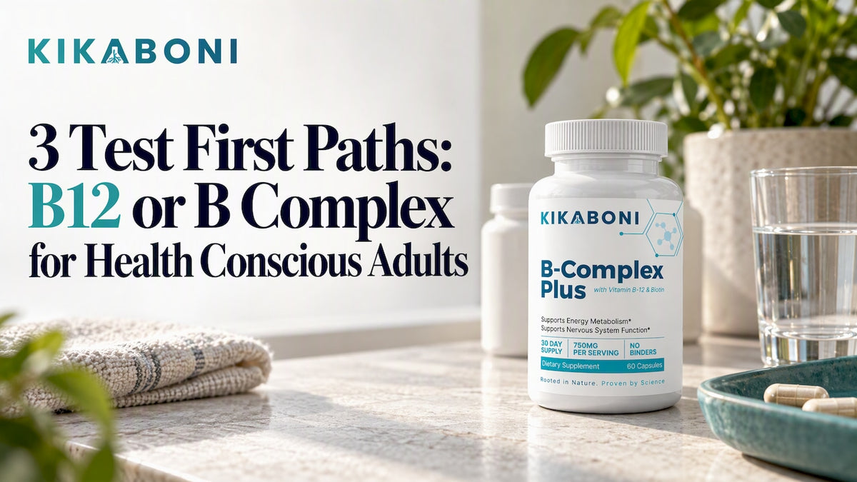Kikaboni B-complex supplement on counter