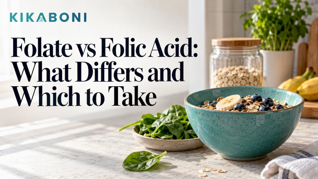Spinach beside a bowl of fortified cereal